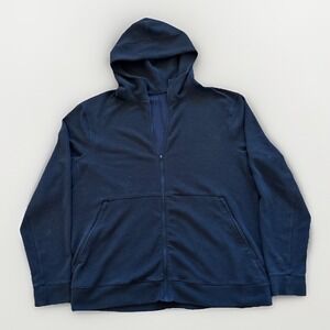 Lululemon Shift Stitch Full Zip Hoodie‎ Mens XL M3BY4S Black Waffle Knit